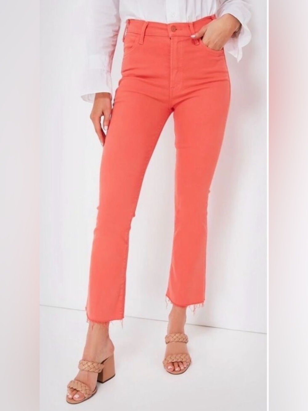 Mother The Hustler Ankle Fray in Persimmon sz 26